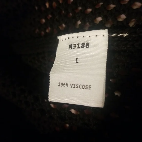 Nordstrom's KERISMA Rica Black Mesh Sheer Top. Earth Tones accent V-Neck - Picture 14 of 15